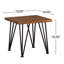Table d'appoint rustique avec pieds en bois et en métal 18 po x 18 po x 18 po