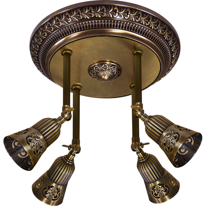 Esterbrook LED Semi Flush Mount, Antique Brass