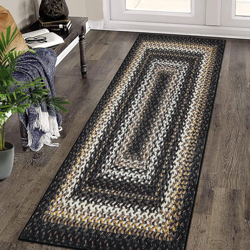 Tapis tressé à motif géométrique moderne pour salon