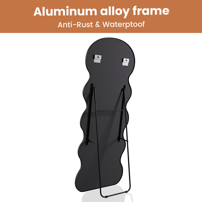 Wavy Mirror Full Length with Stand for Bedroom, Living Room Cloakroom, 56" x 21"