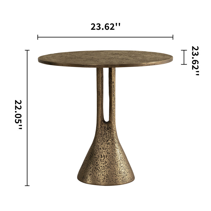 Round End Table, 22.05" H x 23.62" L x 23.62" W 
