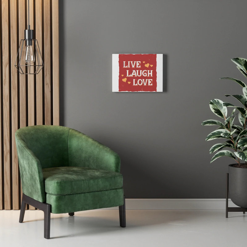Live Laugh Love - Wrapped Canvas Print, 28cm H x 36cm W