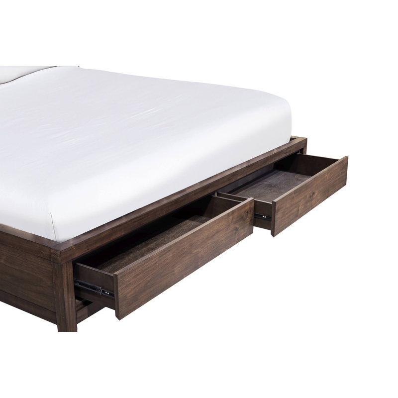 Loucas Boracay Upholstered Wingback Storage Bed In Wild Oats Brown, King