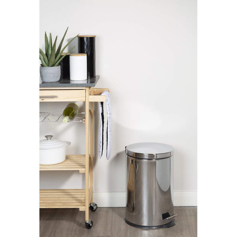 Metal Kitchen Trash Can, 20 L