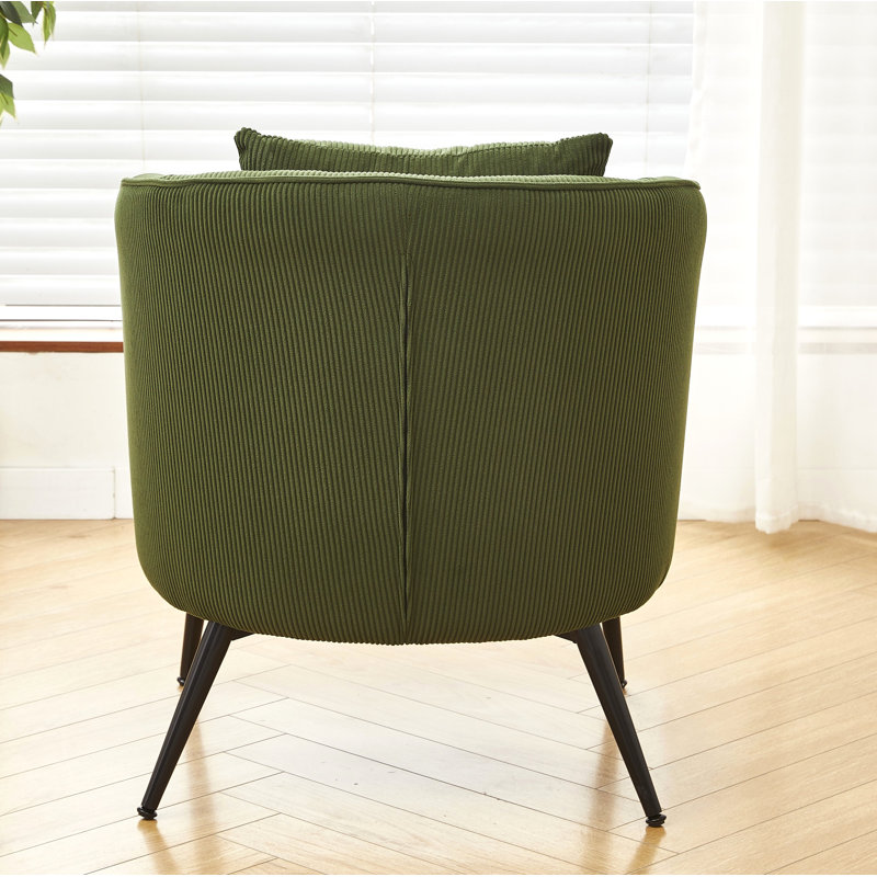 Fauteuil moderne en velours côtelé, Velours côtelé vert