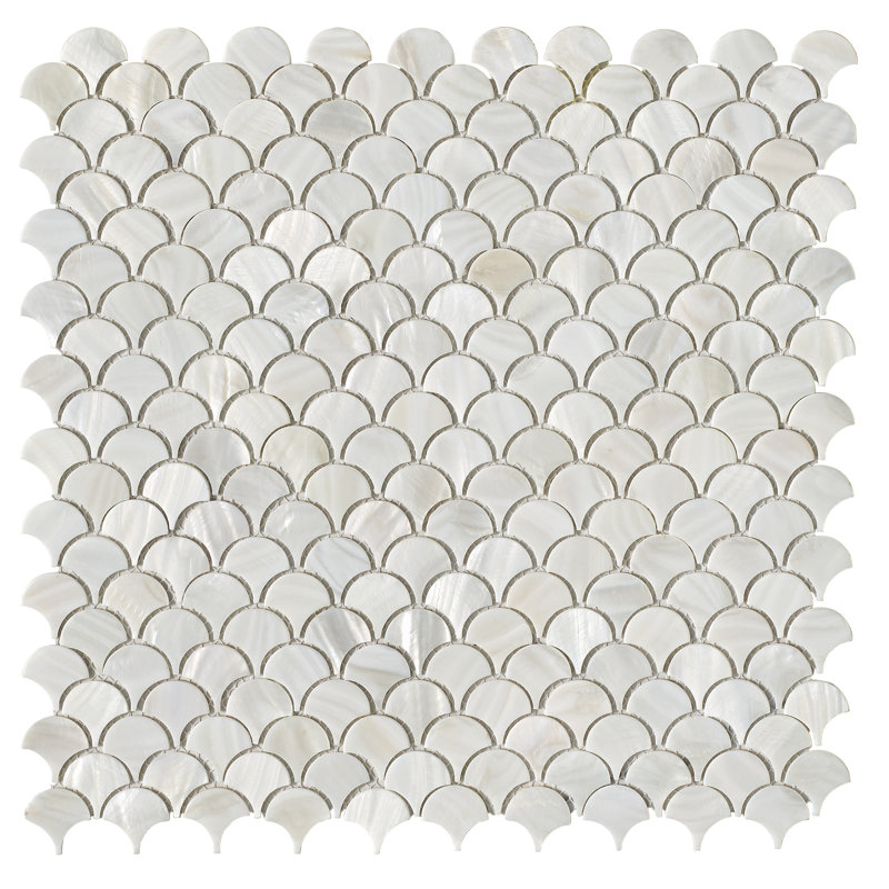 1" x 1" Seashell Fish Scale Mosaic Wall Tile