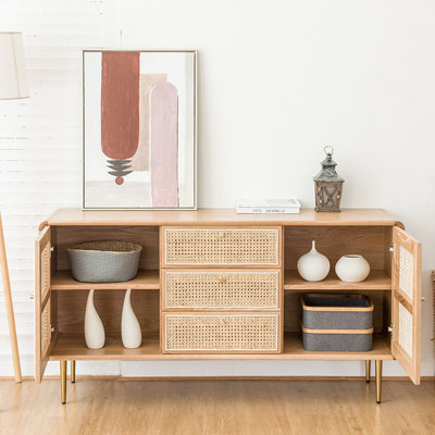 Buffet en rotin simple en bois massif