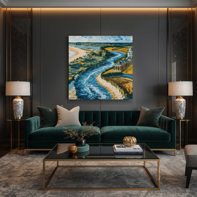 USA State Delaware Brown Canvas Wall Art