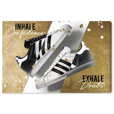 «Inhale Confidence Sneaker pair», toile Mancave par Art Remedy