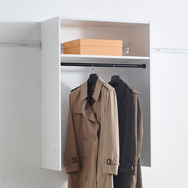 White Wall Mounted Wood Closet System