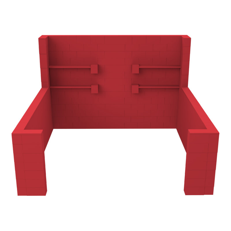 Ensemble de kiosque pour salon professionnel, Rouge