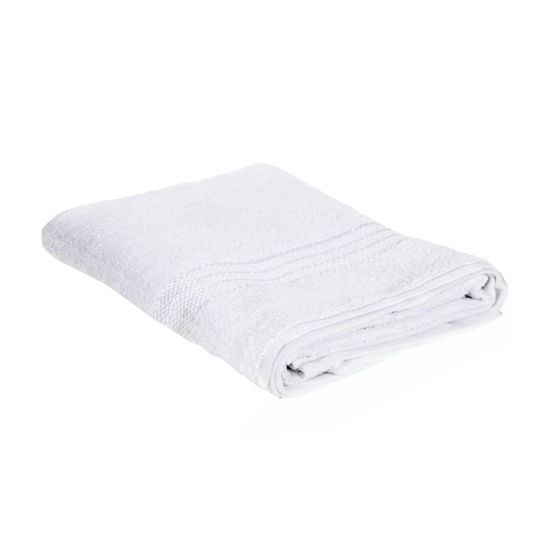 Ensemble de 2 serviettes de bain Khatra (27 x 50) (noires), Blanc