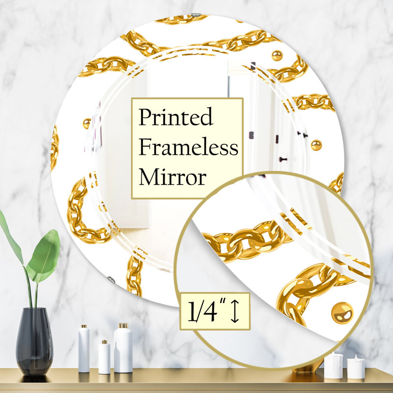 Triple miroir à chaîne en C sans cadre, H 31,5 po x l po