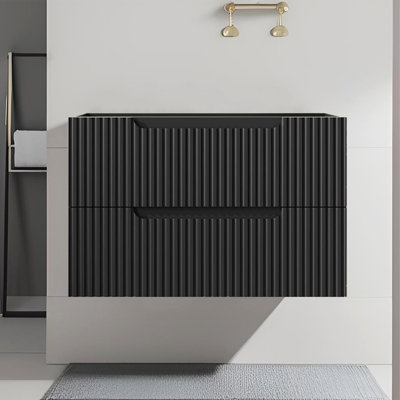 Modern 30"W Wall-Mounted Floating Bathroom Cabinet (Cabinet Only)