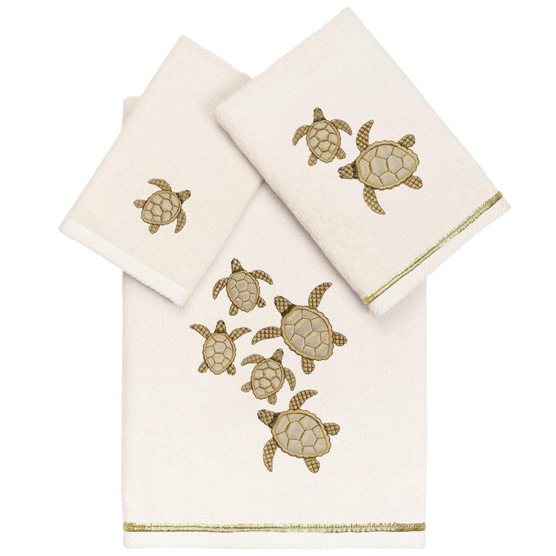  3 Piece 100% Turkish Cotton Towel Set, Beige