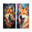 Popart Shiba Inu Spirit - Ensemble de 2 décorations murales chien-950377685-950377686