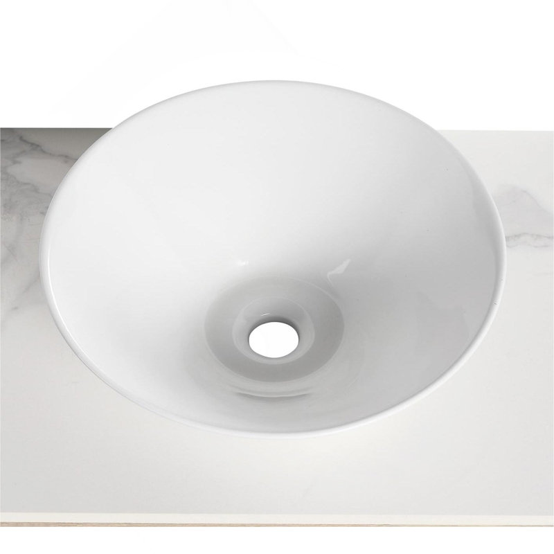 Lavabo de salle de bain rond en céramique