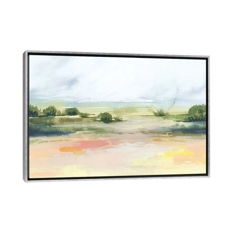 Sunéclairé Marsh I par Grace Popp-reproduction d’art, Toile encadrée argentée, Pas de tapis, H 40 po x l 60 po x 1,5 po