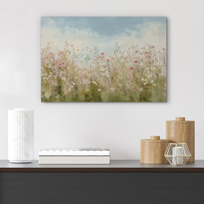 Fresh Wildflower Field with Daisies - Pictures Extra Large Framed Canvas Print Wall Art