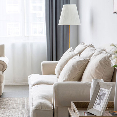 Upholstered 82.68 " Cotton and Linen Loveseat
