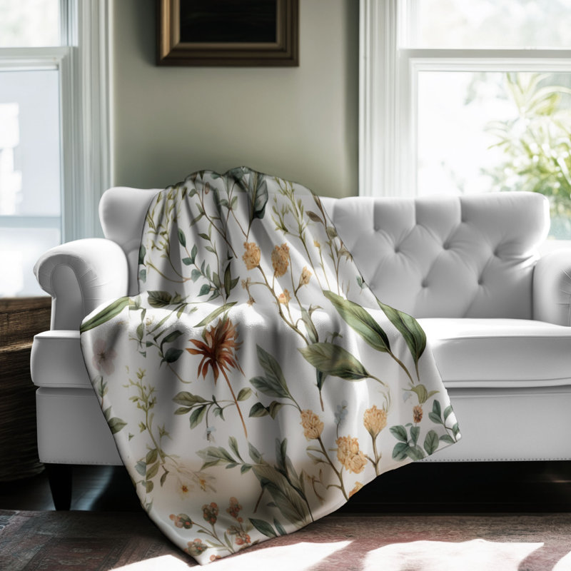 Nostalgic Flowers - 1 pièce Sherpa Premium, Grand lit