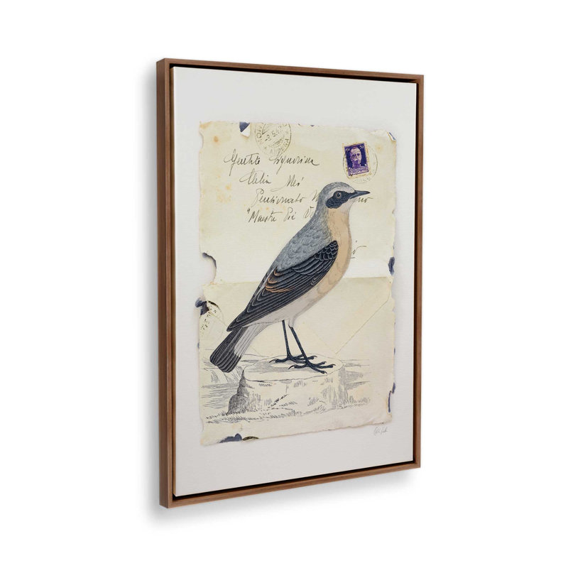 «Wheatear» par Deborah Revell, reproduction d'art, Brun, Cadre flottant, H 16 po x l 12 po