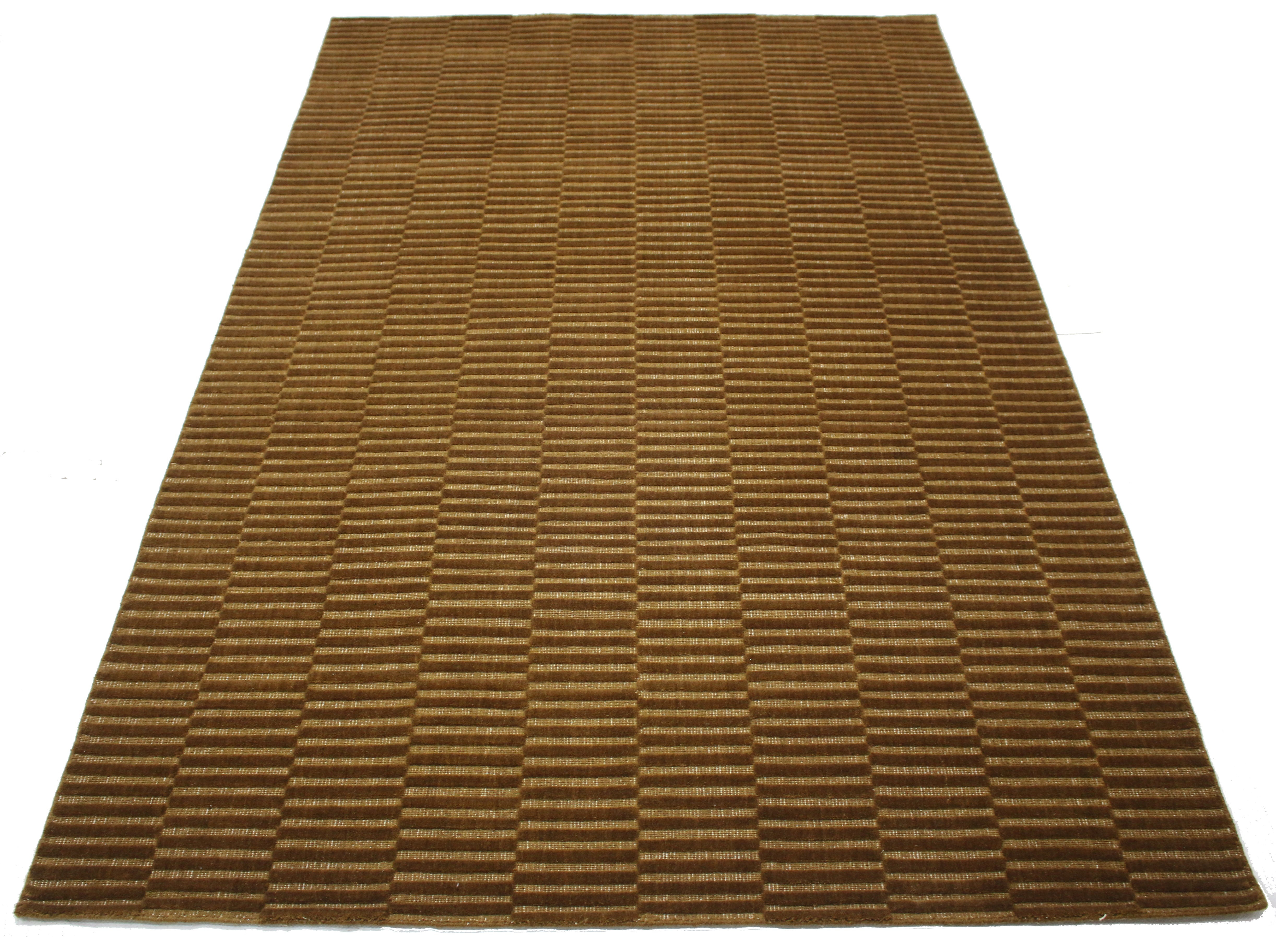 Orren Ellis Area Rug | Brown 100% Wool Handloom Rug - Wayfair Canada