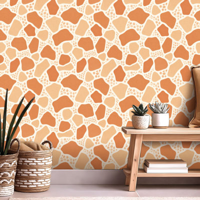 Peel and Stick Wallpaper Contact Paper Giraffe skin fur seamless graphics animal repeat for clothing home Self Adhesive and Removable 24in x 118in(60x300cm)