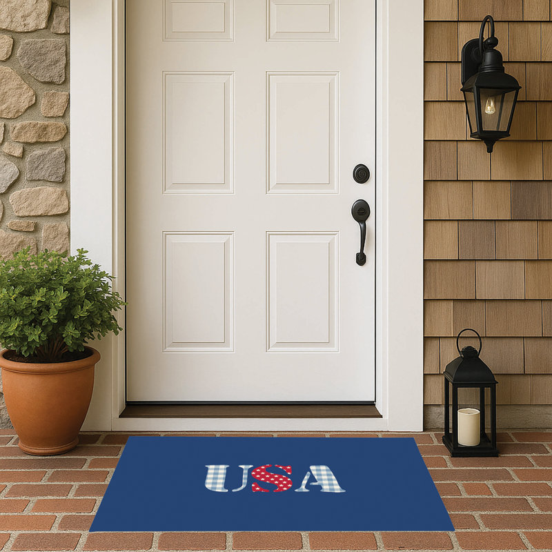 Paillasson décoratif USA Gingham, L 21 po x L 34 po 