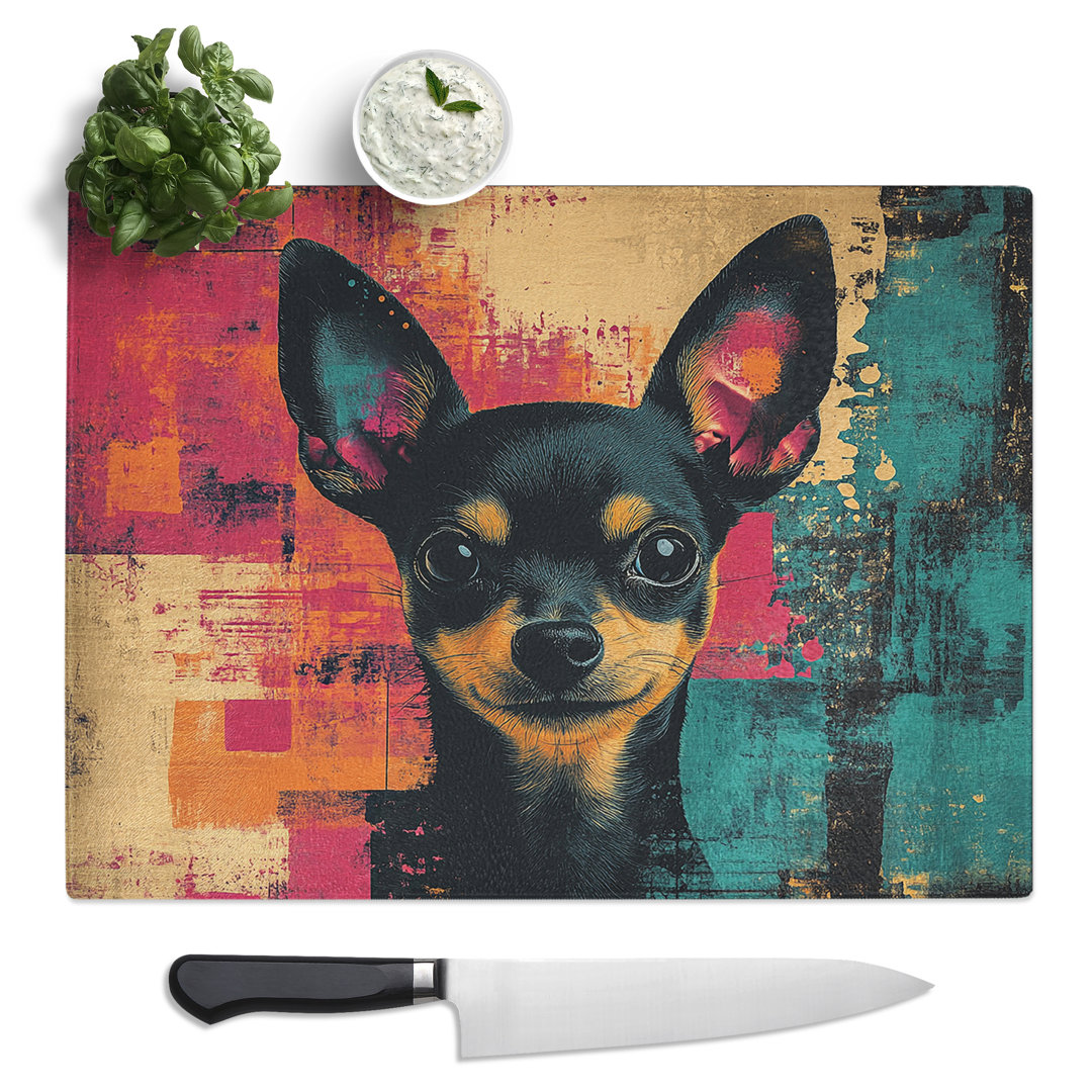 Chihuahua Dog Vol.3  Glass Chopping Board