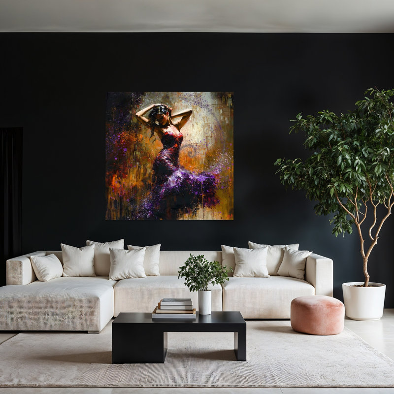 Fibonacci, art contemporain flamenco mauve III, H 48 po x l 48 po