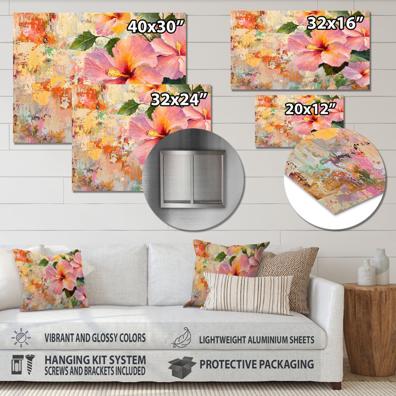 Hibiscus en fleurs au Mexique, H 24 po x l 32 po