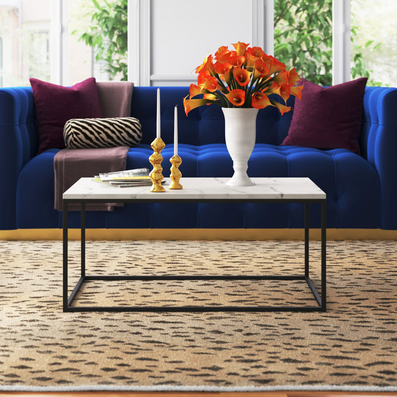 Manuel Frame Coffee Table, White, Marble