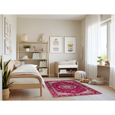 Tapis mauve lavable à la machine Tabriz