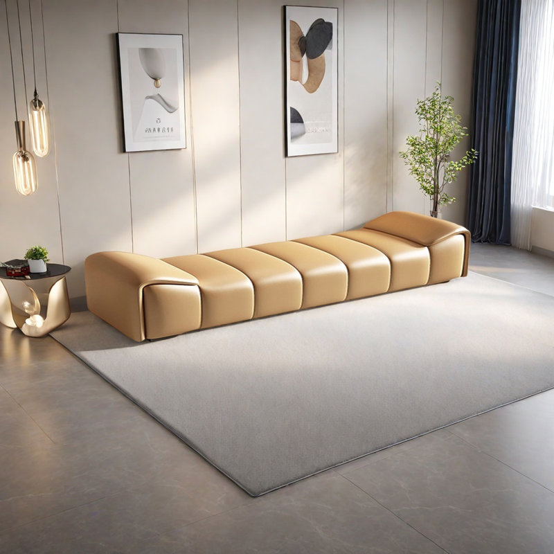 Banc de bout de lit Minimalist Modern, H 20,47 po x l 70,86 po x P 19,68 po, Orange
