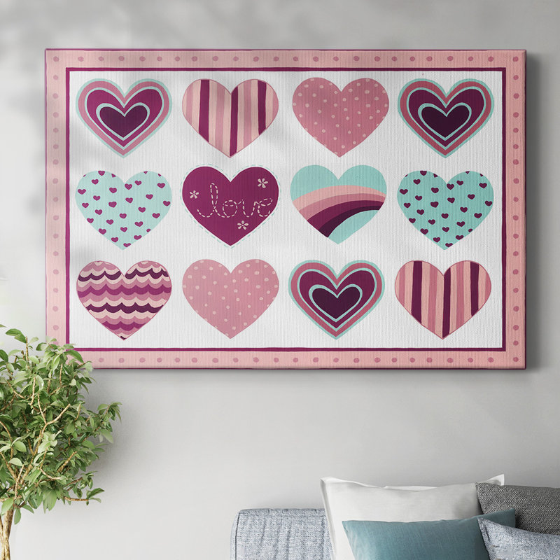 Sweet Valentine Collection A-Gallery Wrapped Canvas, H 32 po x l 48 po