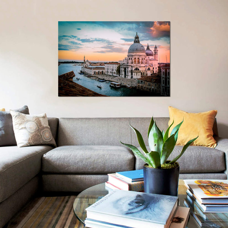 «Venice II», reproduction sur toile, H 8 po x l 12 po x P 0,75 po, Toile tendue, Pas de tapis