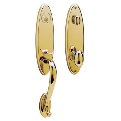 Blakely Handleset with Single Cylinder Deadbolt and Door Knob and Rosette
