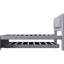 Lit double gris avec lit gigogne. Bois de pin + cadre. Tête de lit incluse. Aucun sommier tapissier requis pour faciliter l'installation du lit gigogne - construction solide