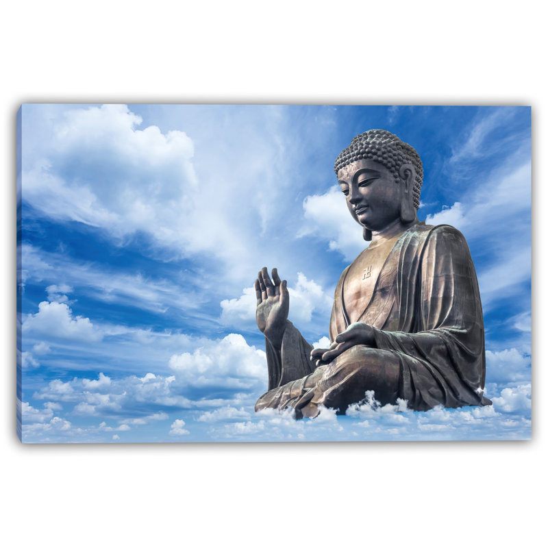 Celestial Buddha - Serenity in the Clouds Canvas Art