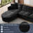 2 - Piece L-Shaped Sectional Sofa with Curved Ottoman-742777423