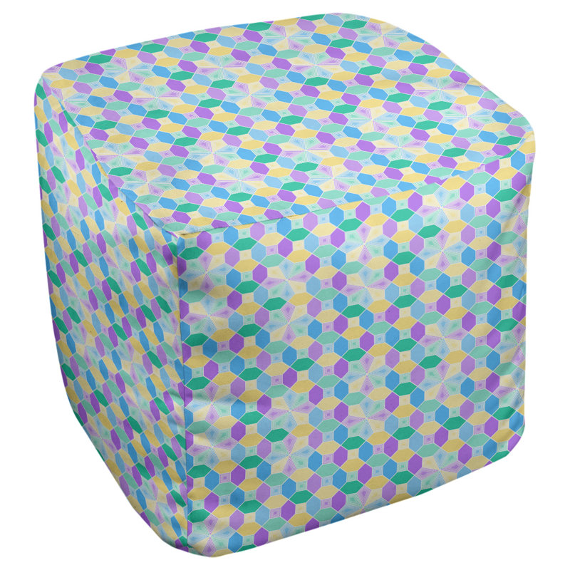Leffel Upholstered Ottoman, 19.5" H x 117" W x 20" D, Teal/Violet