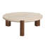 Élégant plateau en travertin et table basse Leonardo avec surface épaisse durable de 50 mm, parfait pour les salons modernes.