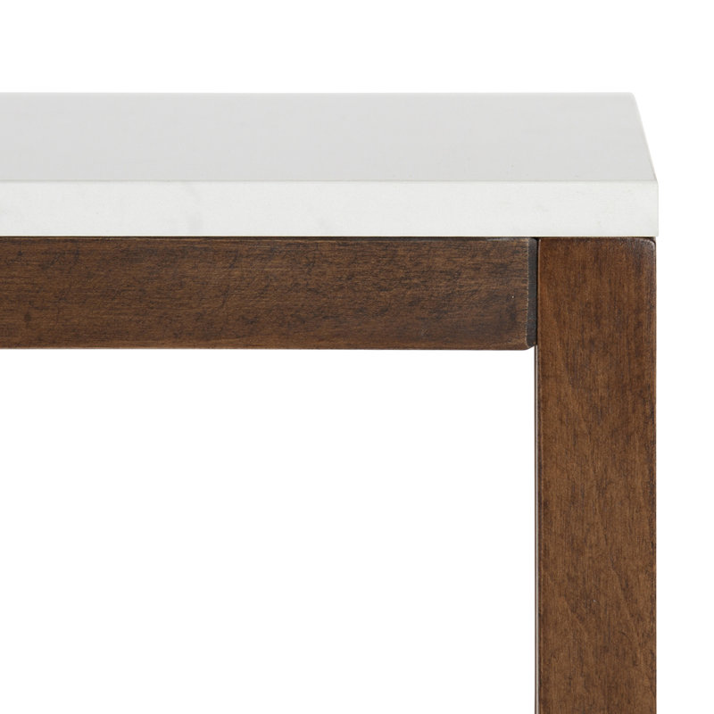 Console Ousley, Blanc / brun noyer