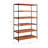 Modern 6-Shelf Bookcase In Honey Oak And Black Aesthetic With Adjustable -