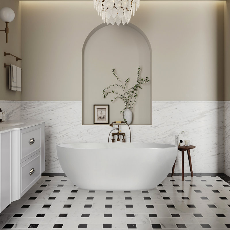 61'' x 30'' Soaking Solid Surface Bathtub