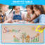 Kids Table and 6 Chairs Set, Height Adjustable Graffiti Desk, Preschool Activity Art Craft Table, for Daycare Classroom Home Boys and Girls Age 3-12 (Blue)-121607540