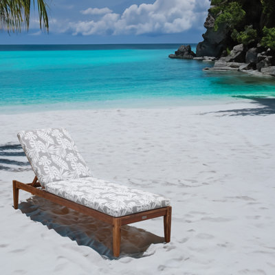 Coussin de chaise longue d'extérieur Tommy Bahama, imprimé tropical Sunbrella résistant à la décoloration pour chaises longues et fauteuils inclinables près de la piscine, l 23 po x L 45 po, épaisseur 2,5 po; dossier 23 po x L 30 po, épaisseur 2,5 po, chrome tropical