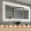  Miroir de salle de bain sans cadre à DEL avec éclairage avant et arrière, antibuée, gradation-790729948-790729947