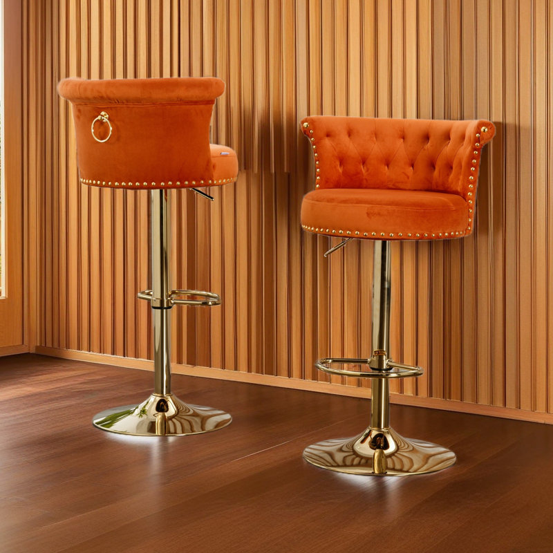Ensemble de 2 tabourets de bar pivotants avec repose-pieds réglables avec repose-pieds pour la cuisine et la salle à manger 2PC / ENSEMBLE
